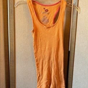 Miley Cyrus max azria Orange ribbed Tank Top xs